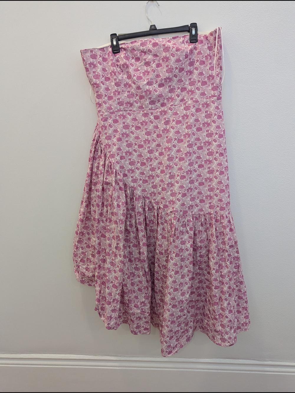 Pink Floral Tiered Midi Dress